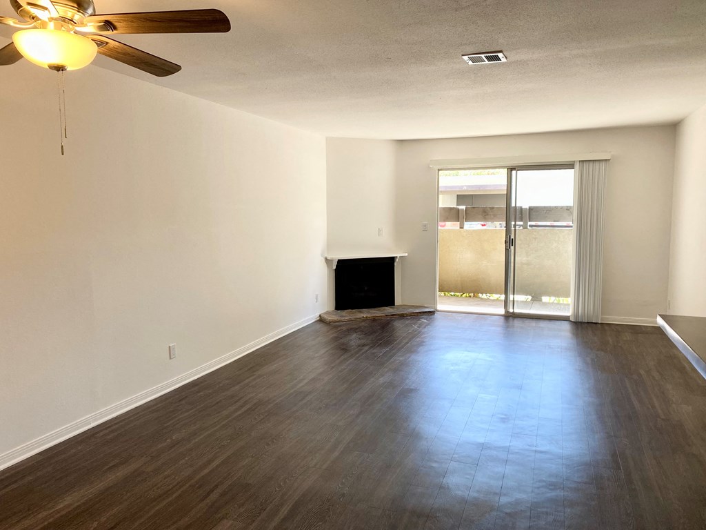 living room with fireplace