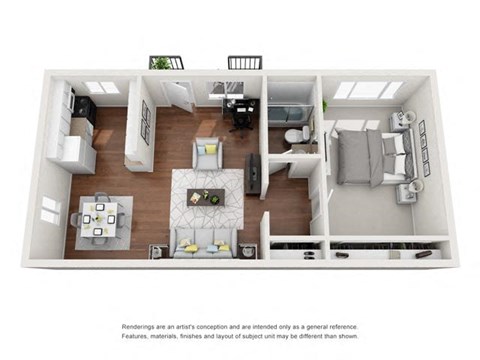 1 bed 1 bath floorplan