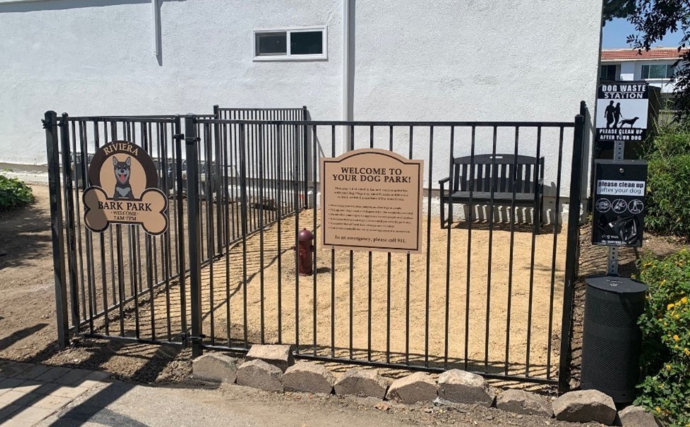 fenced in bark park to walk dogs