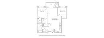 a floor plan of a 1 bedroom floor plan