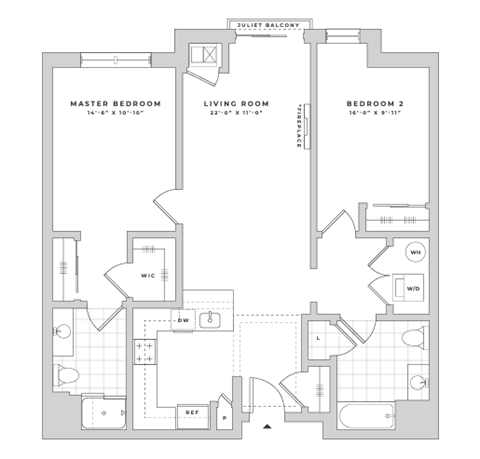the floor plan of the first and second floors of a 2 bedroom apartment