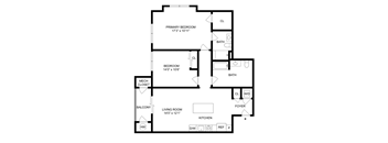 a floor plan of a house with a bedroom and a living room