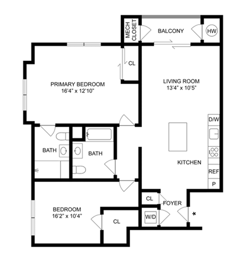 a floor plan of a house with bedrooms and a living room