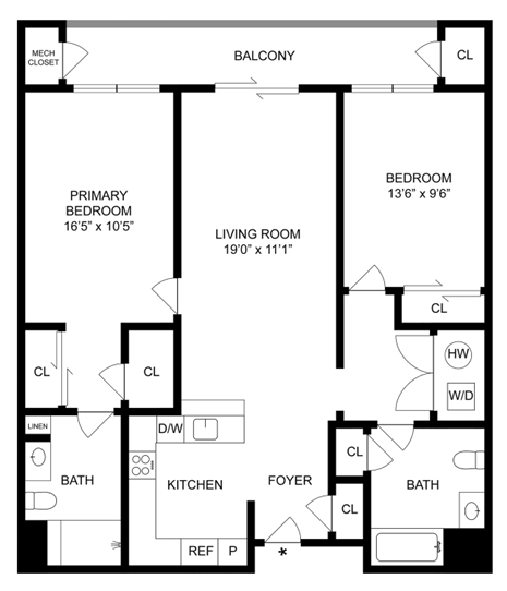 a floor plan of a house with a bedroom and a living room