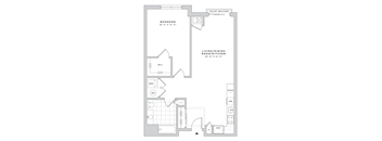 a floor plan of a 1 bedroom floor plan