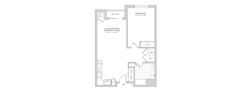 a floor plan of a 1 bedroom floor plan