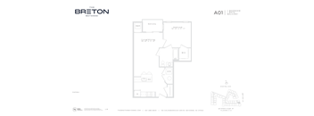 A floor plan for a property by The Breton Bayonne.