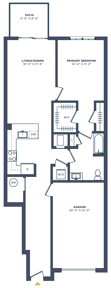a floor plan of a house with a staircase leading up to the second floor