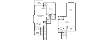 A floor plan of a house with a deck, living room, dining room, kitchen, bath, laundry, and utility space.