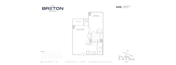 A floor plan for an apartment in The Breton Bayonne.