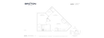 A floor plan for an apartment labeled A05 at The Breton in Bayonne.