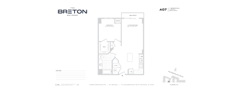 A floor plan for an apartment in The Breton Bayonne.