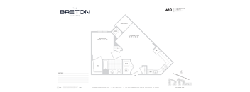 A floor plan for a property named Breton Bayonne shows a layout with a living room, dining room, kitchen, and two bedrooms.