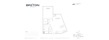 A floor plan for an apartment in The Breton Bayonne.