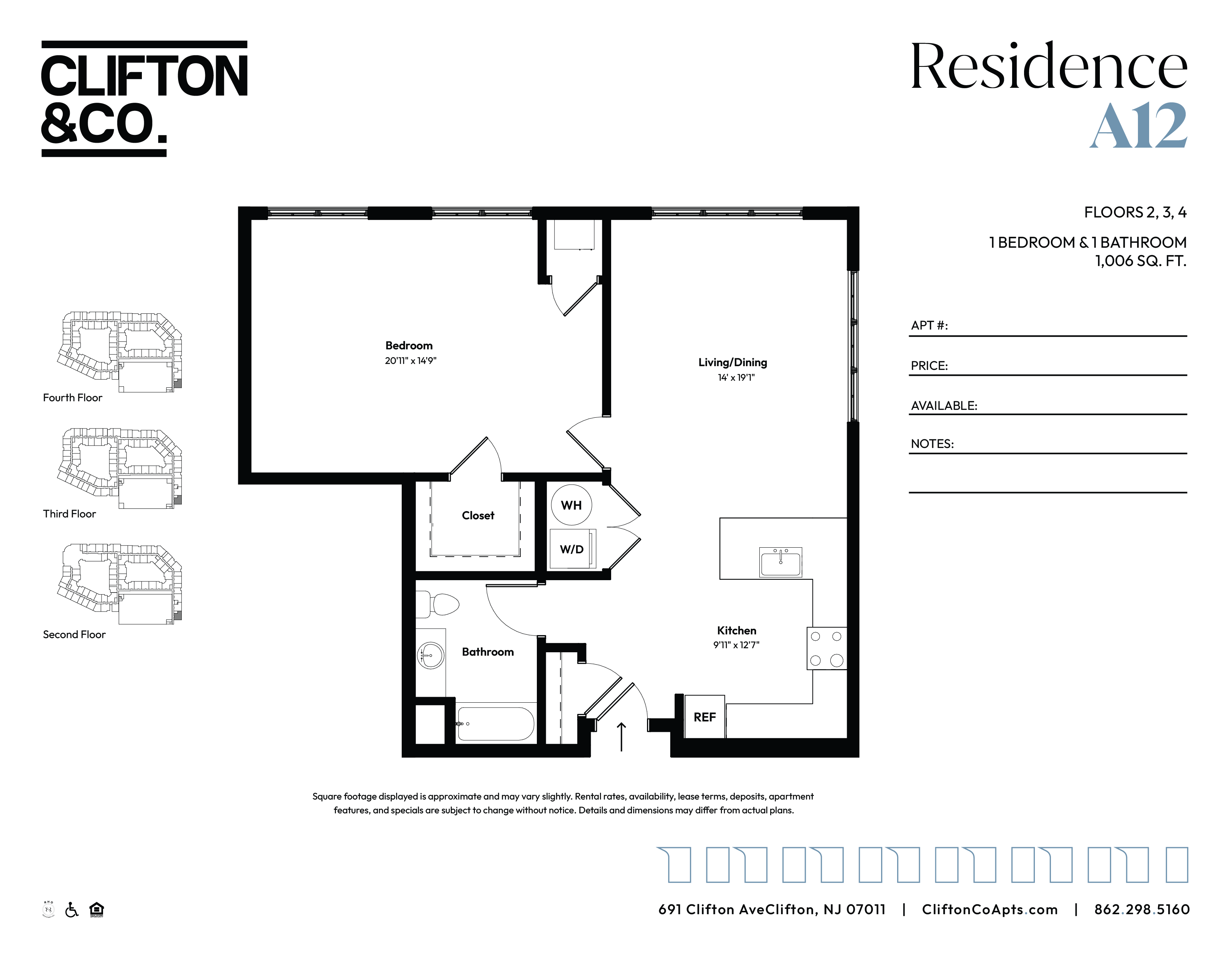 A floor plan for a residence by Clifton & Co.