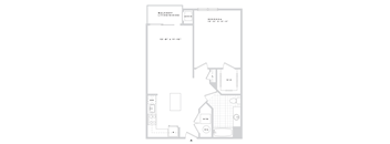 A floor plan for a balcony living/dining area.