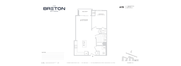 A floor plan for an apartment in The Breton Bayonne.