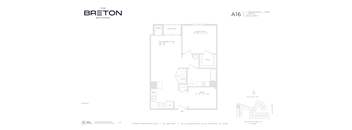 A floor plan for a property at The Breton in Bayonne.