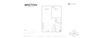 A floor plan for an apartment in The Breton Bayonne.
