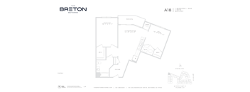 A floor plan for an apartment in The Breton at Bayonne.