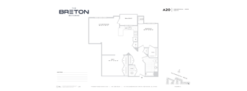 A floor plan for an apartment in The Breton Bayonne.