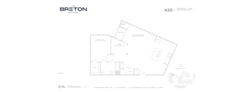 A floor plan for an apartment in The Breton at Bedford View.