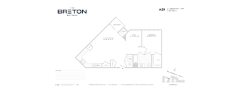 A black and white image of a floor plan for a building named The Breton Bayonne.