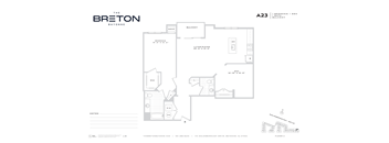 A floor plan for an apartment in The Breton Bayonne.