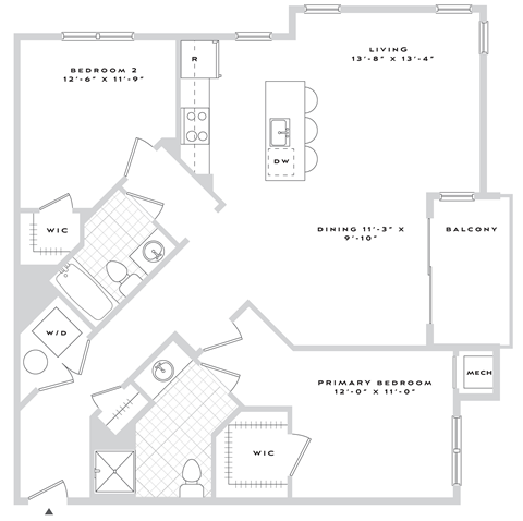 A black and white image of a house floor plan.
