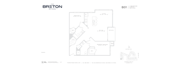 A floor plan for a property at The Breton in Bayonne.