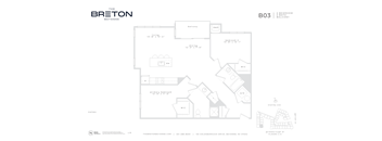 A floor plan for a Breton Bayonne B03 bedroom balcony.