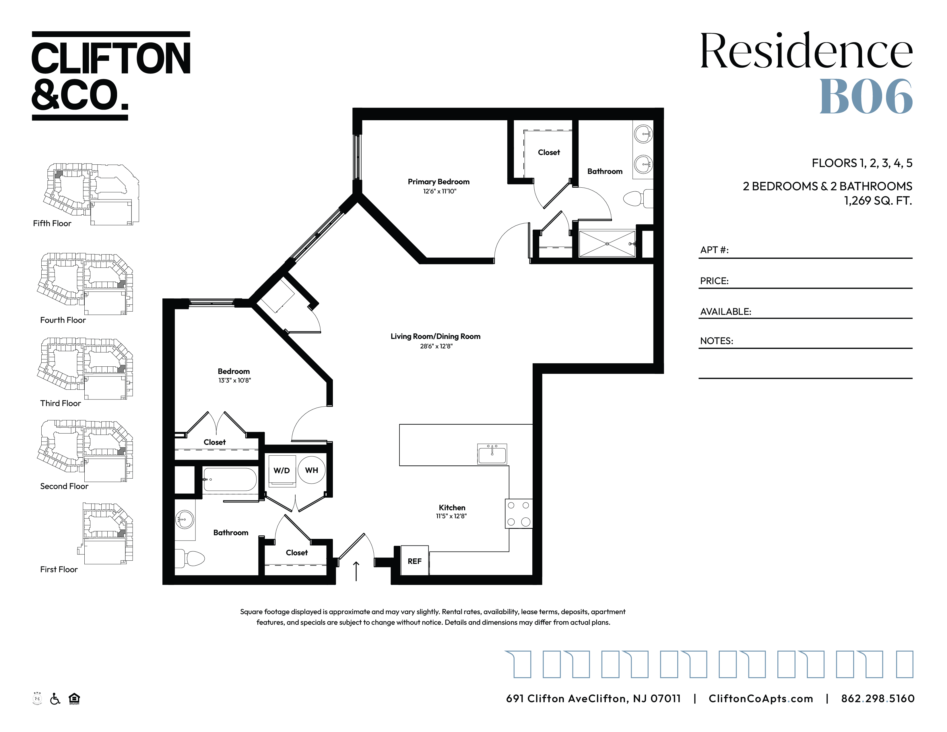 A floor plan for a residence by Clifton & Co.