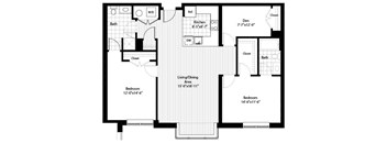 A black and white image of a floor plan for a house.