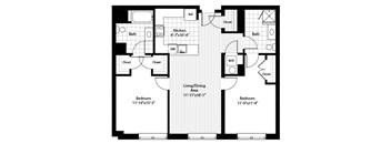 A black and white image of a floor plan for a house.