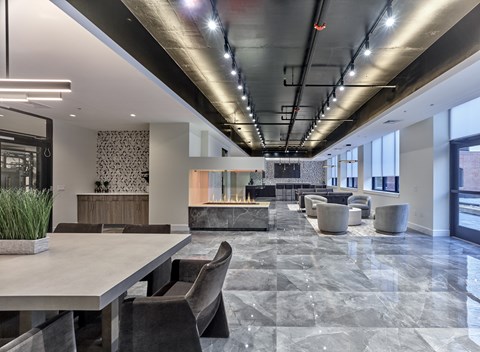 Modern dining area at The Hartlan, Linden, NJ