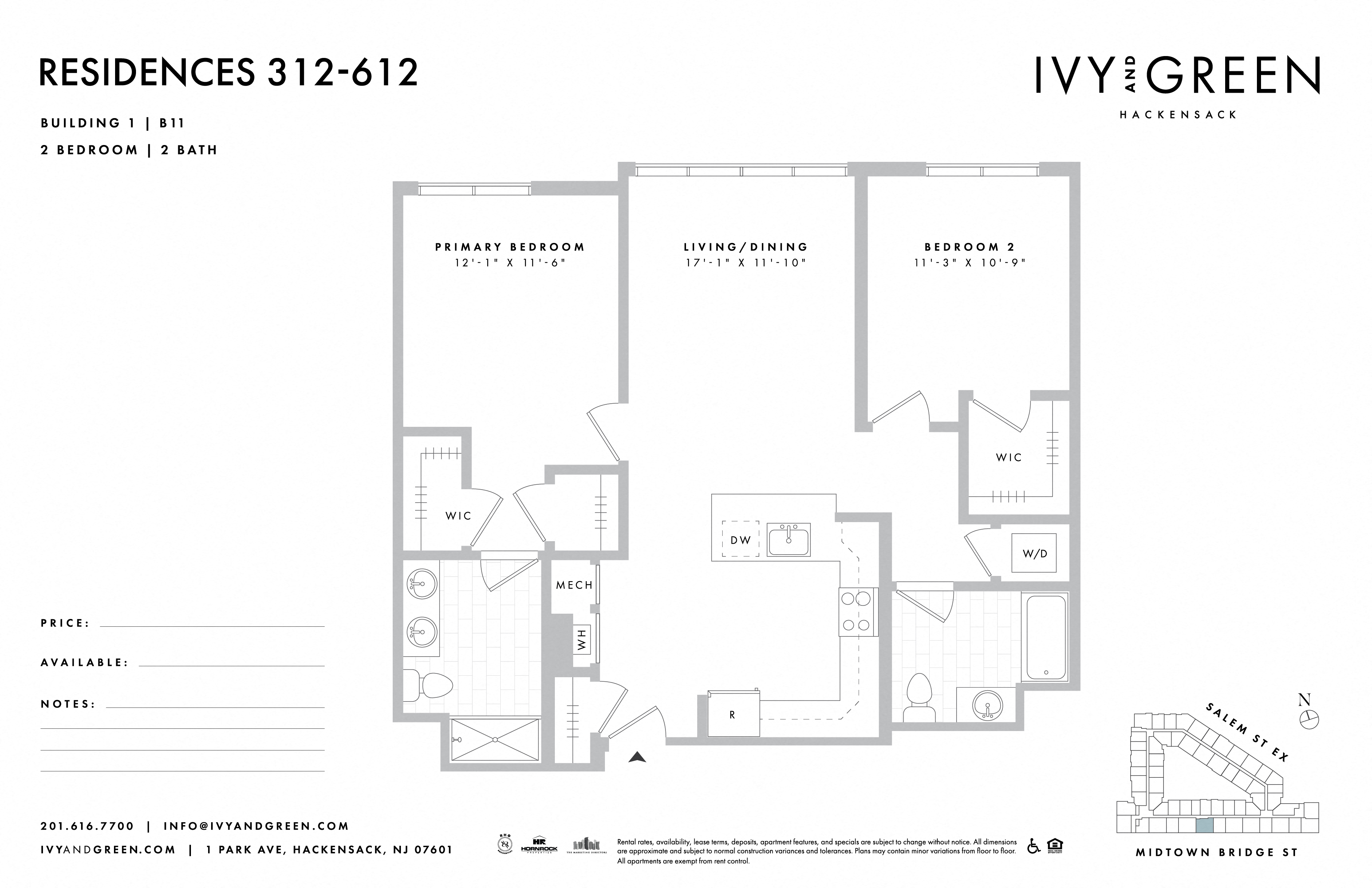 a floor plan of the residences at 312 612