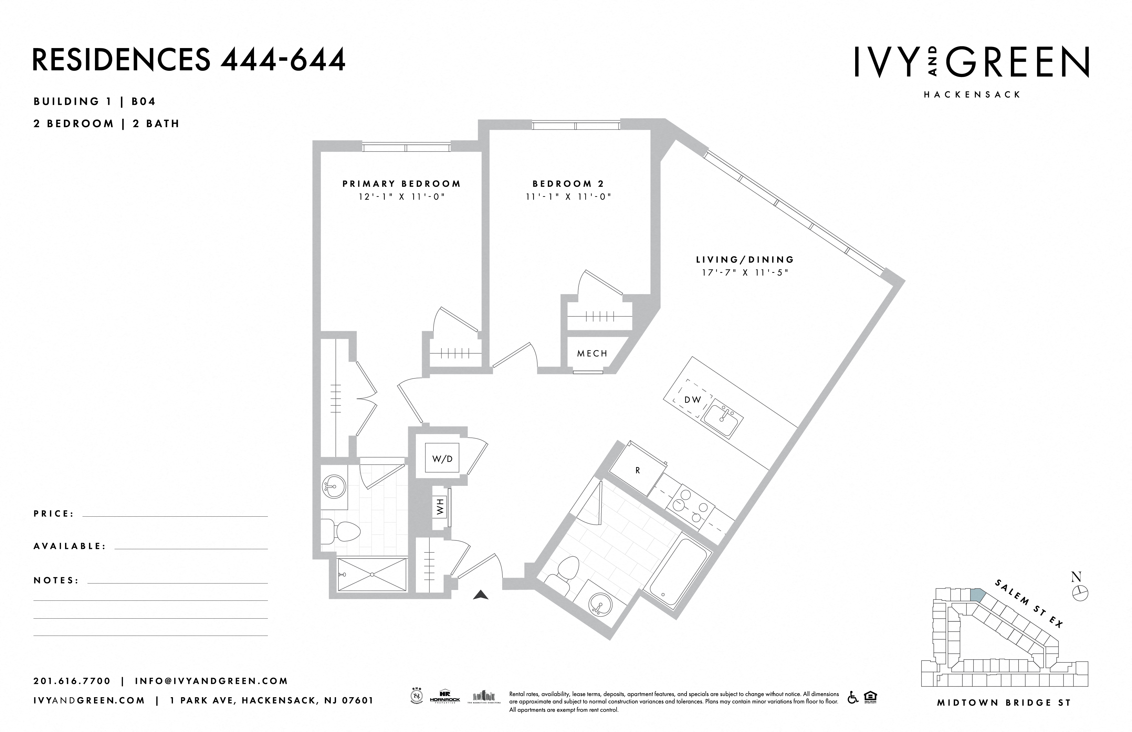 the residence 4 bedroom 464 sqft floor plan