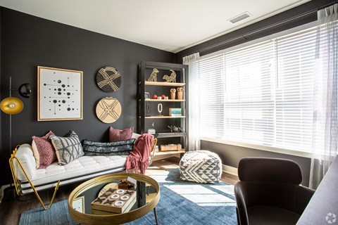 inwood living area with large windows