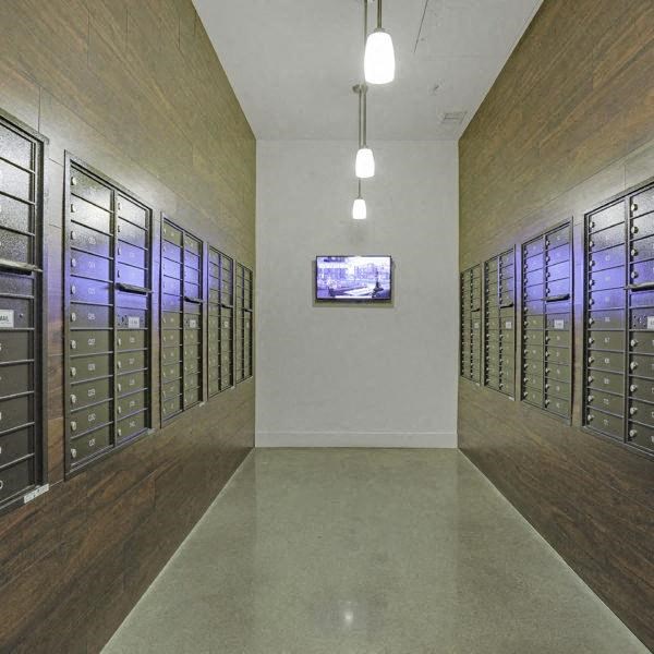 a server room with a television on the wall