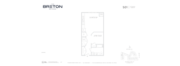 A floor plan of a Breton Bayonne apartment.
