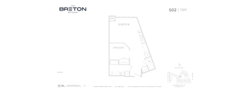 A drawing of a building layout with the text "THE BRETON BAYONNE" at the top.