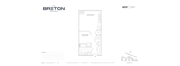 A floor plan for a Breton Bayonne apartment is displayed.
