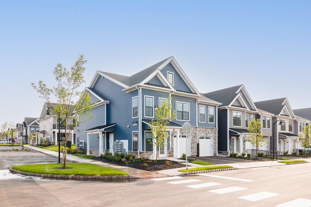 a row of houses on a street