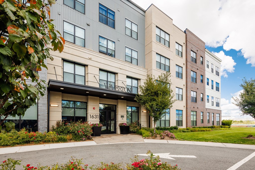 A modern building with the number 1631 on the front.