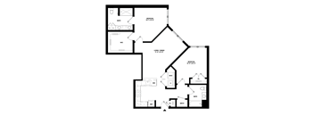 A black and white image of a floor plan for a house.