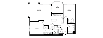 A black and white image of a house floor plan.