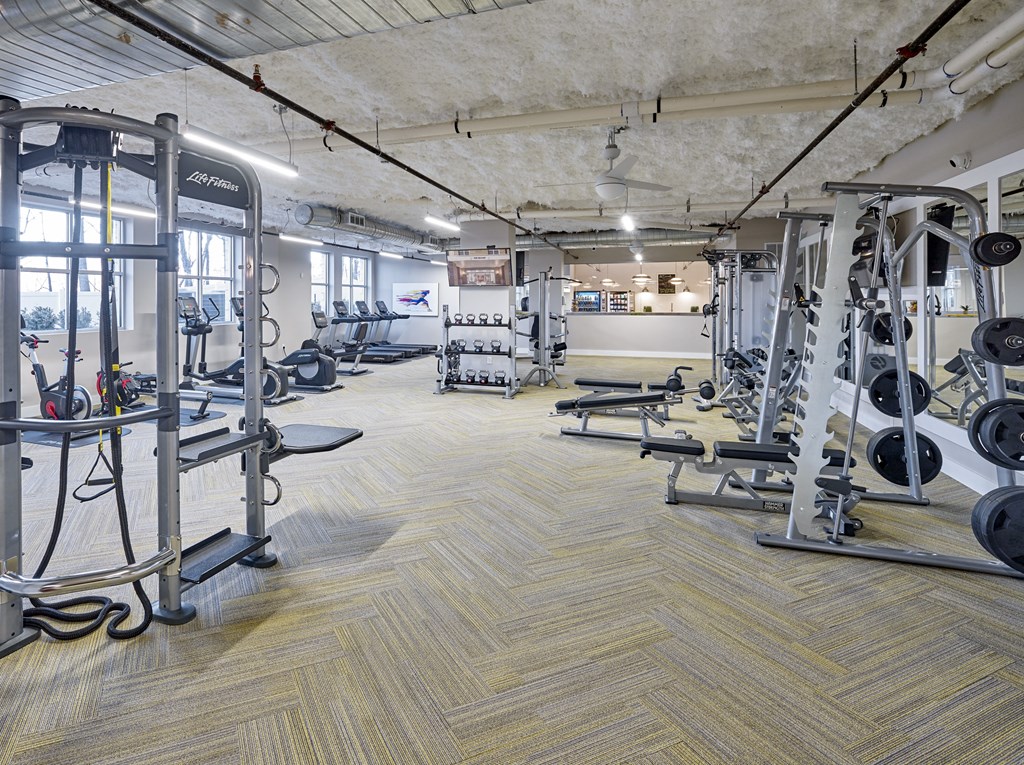 the gym at the flats at big tex apartments