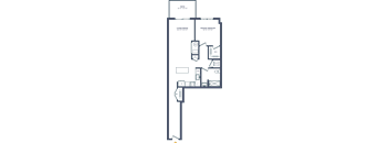 A floor plan of a building with rooms labeled.