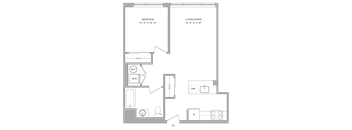 a floor plan of a bedroom apartment