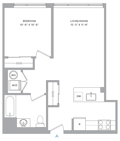 a floor plan of a bedroom apartment